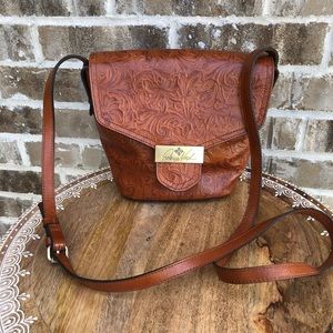 Patricia Nash Leather Cholet Bucket Flap Crossbody